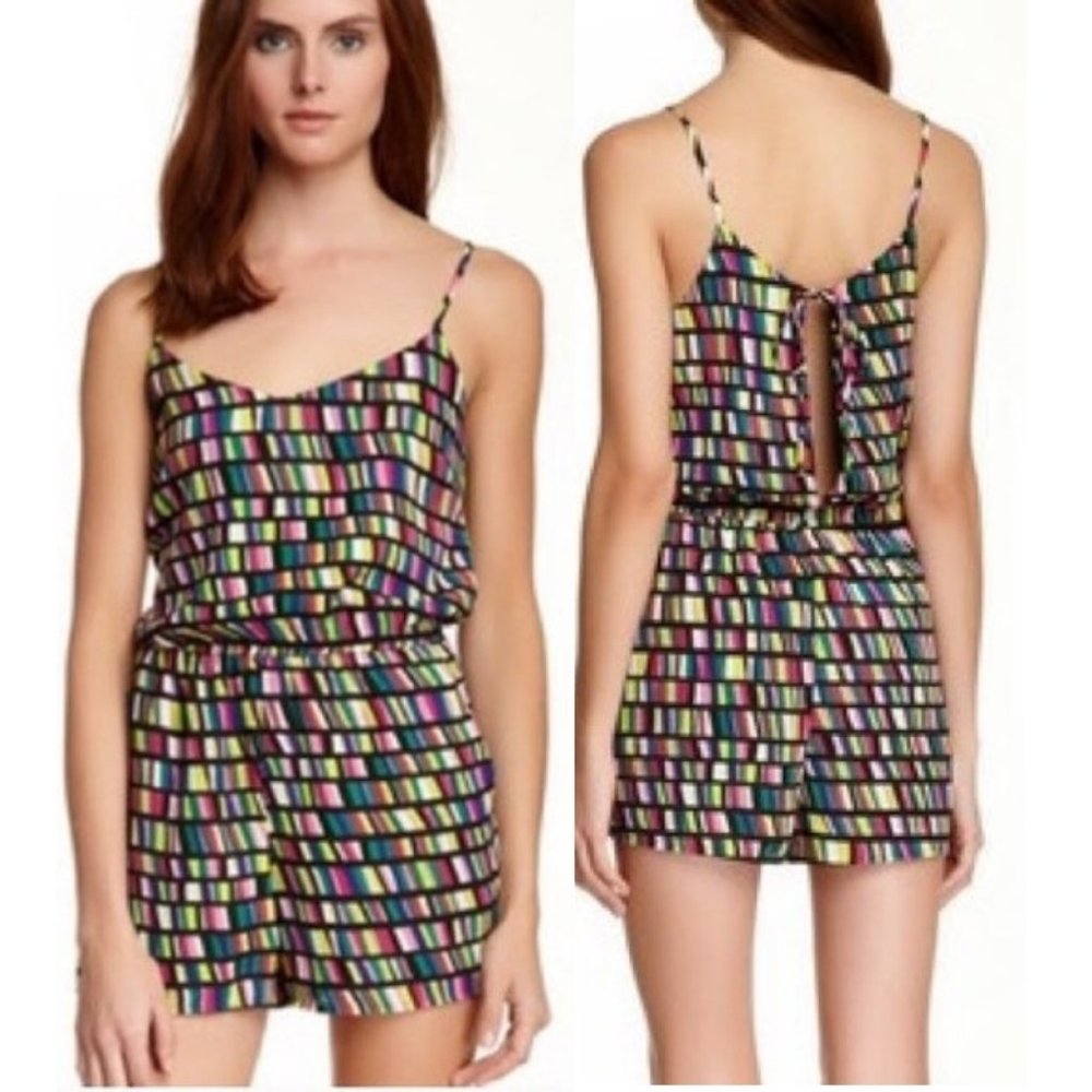 Love...Ady Romper Size S Geo Black Multi Color